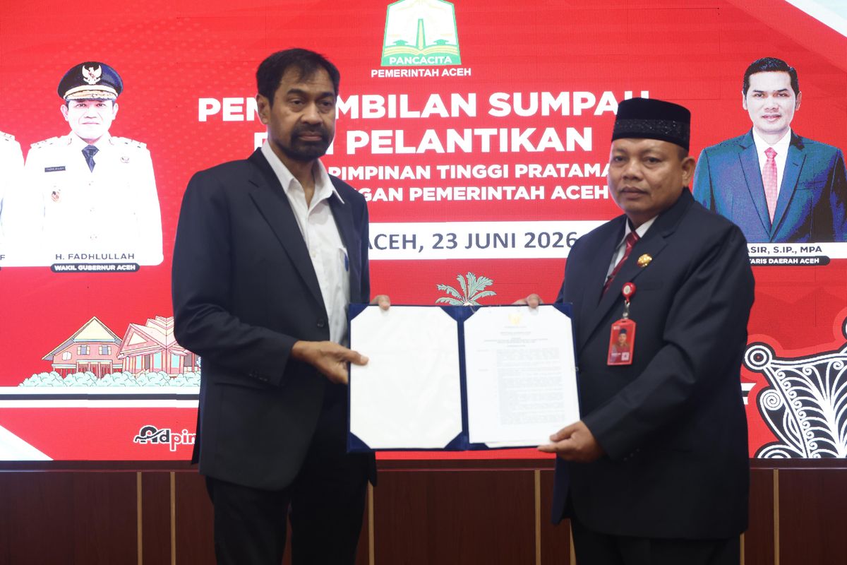 Gubernur Aceh Lantik Dr. Misran Fuadi sebagai Kepala Dinas Syariat Islam Aceh